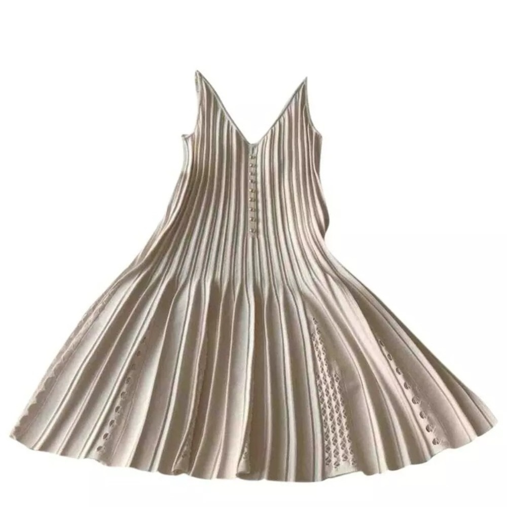 Chanel Pale Pink Knit Dress w/ Buttons